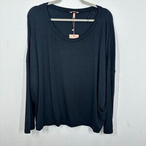 Eberjey Gisele Black Slouchy Top Pajama Loungewear Bamboo Silky Soft Size Large